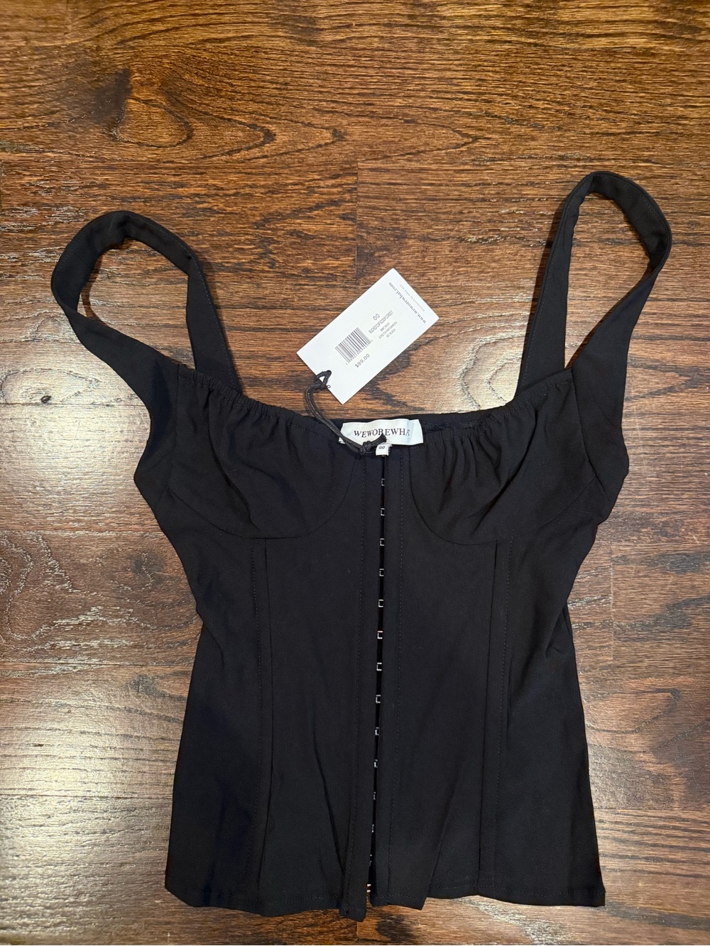 WeWoreWhat Black Corset-Style Tank Top